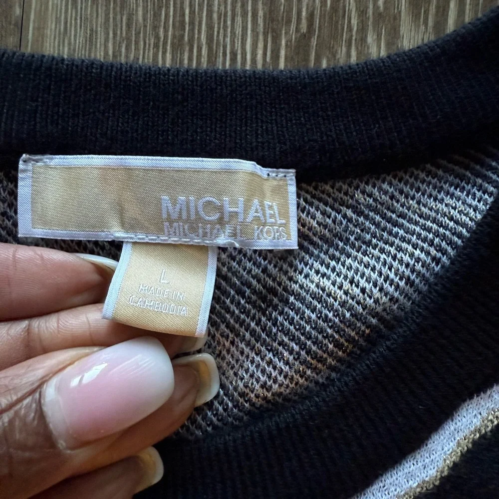 MICHAEL Michael Kors Black and White Zebra Print Kids Tee